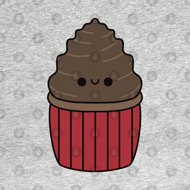 Cute Chocolate Cupcake - Kawaii Cupcake by KawaiiByDice